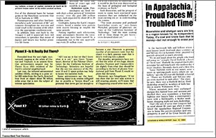 Статья в US News World Report, сентябрь 1984 года